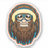 Hippie Sasquatch Vinyl Sticker (Voorkant)