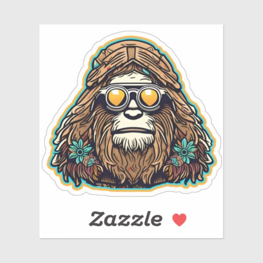 Hippie Sasquatch Vinyl Sticker (Vel)