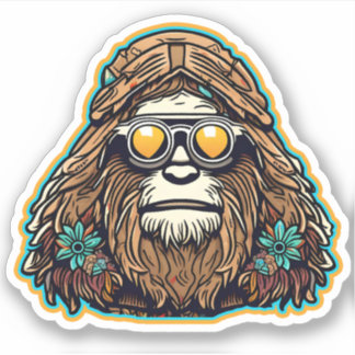Hippie Sasquatch Vinyl Sticker