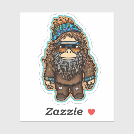 Hippie Sasquatch Vinyl Sticker (Vel)