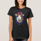 Hippie Sheep Lamb Tie Dye Peace Sign Psychedelic F T-shirt (Voorkant)