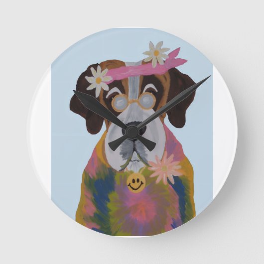Hippie Sint-Bernard Ronde Klok (Voorkant)