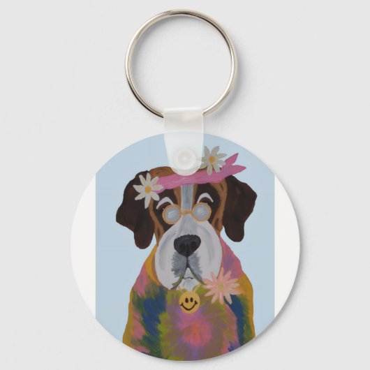 Hippie Sint Bernard Sleutelhanger (Voorkant)