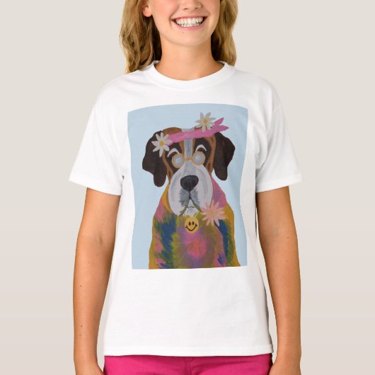 Hippie Sint Bernard T-shirt (Voorkant)
