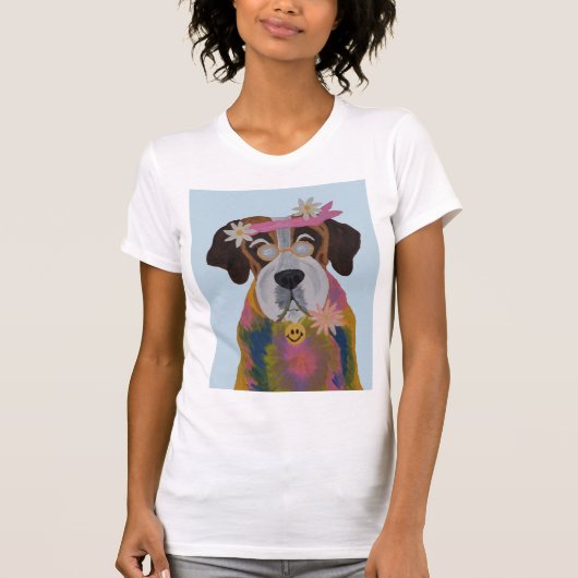 Hippie Sint Bernard T-shirt (Voorkant)