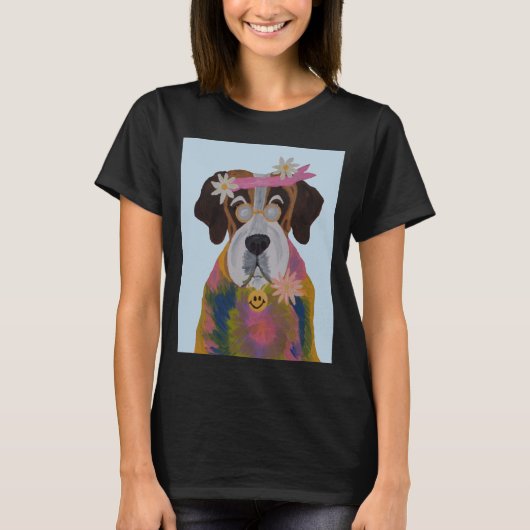 Hippie Sint Bernard T-shirt (Voorkant)