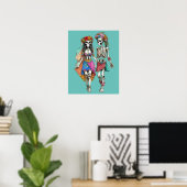 Hippie Skelet Paar Poster (Thuiskantoor)