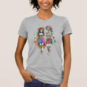 Hippie Skelet Paar T-shirt (Voorkant)