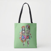 Hippie Skelet Paar Tote Bag (Voorkant)