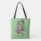 Hippie Skelet Paar Tote Bag (Achterkant)