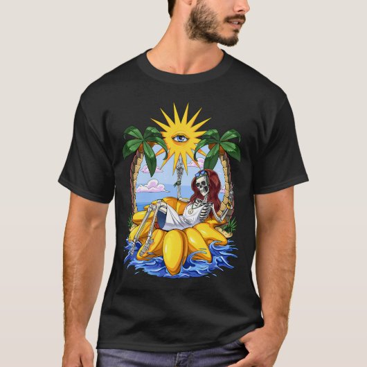 Hippie Skelet Zomer T-shirt (Voorkant)
