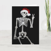 Hippie Skeleton Santa Peace-kerstkaart Kaart (Voorkant)