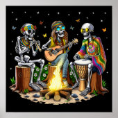 Hippie Skeletons Camping Poster (Voorkant)