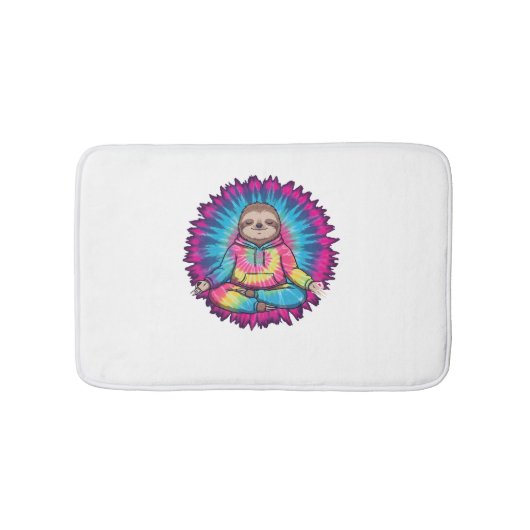 Hippie Sloth Vredesteken Stropdas-Dy Badmat (Voorkant)