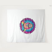 Hippie Sloth Vredesteken Stropdas-Dy Wandkleed (Voorkant (horizontaal))