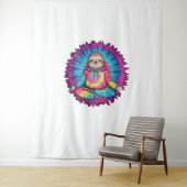 Hippie Sloth Vredesteken Stropdas-Dy Wandkleed (In situ)