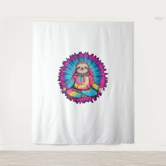 Hippie Sloth Vredesteken Stropdas-Dy Wandkleed (Voorkant)