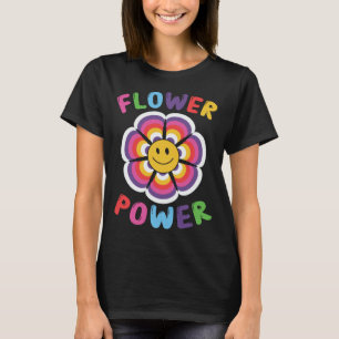 Hippie-Smiley-Face-Flower-Power- T-shirt