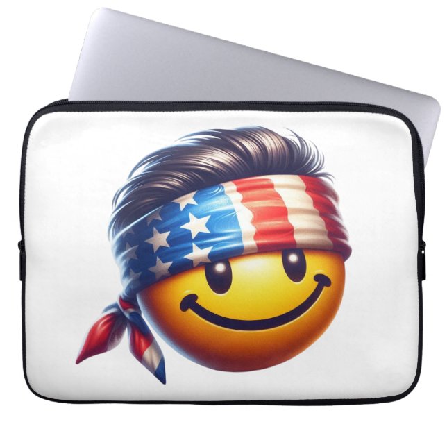 Hippie Smiley Face Laptop Sleeve (Voorkant)