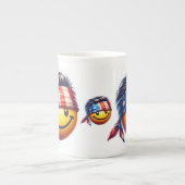 Hippie Smiley Face Porselein Kop (Voorkant)