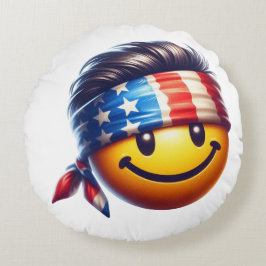 Hippie Smiley Gezicht Rond Kussen