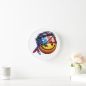 Hippie Smiley Gezicht Ronde Klok (Huis)