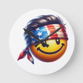 Hippie Smiley Gezicht Ronde Klok