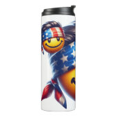 Hippie Smiley Gezicht Thermosbeker (Gedraaid links)