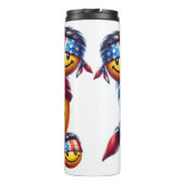 Hippie Smiley Gezicht Thermosbeker (Achterkant)