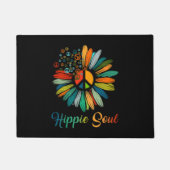 Hippie Soul Essential Peace Sign Hippie Sunflower Deurmat (Voorkant)