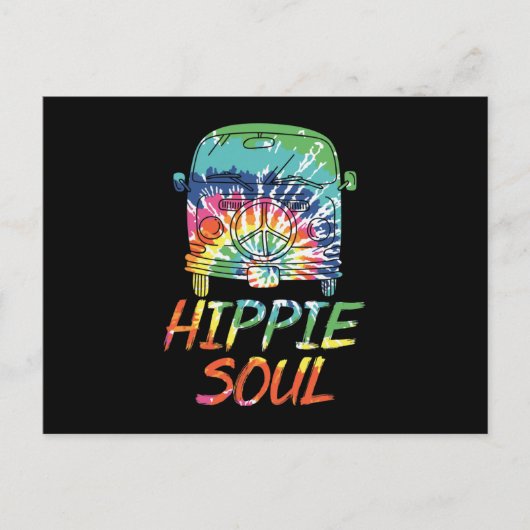 Hippie Soul Microbus Van Hippie Lifestyle Hippie Aankondigingskaart (Voorkant)