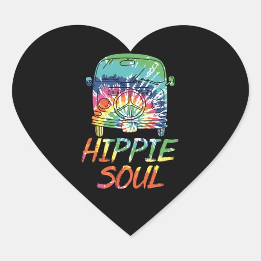 Hippie Soul Microbus Van Hippie Lifestyle Hippie Hart Sticker (Voorkant)