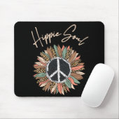 Hippie Soul Peace Sign Sunflower Muismat (Met muis)