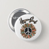 Hippie Soul Peace Sign Sunflower Ronde Button 5,7 Cm (Voorkant /achterkant)