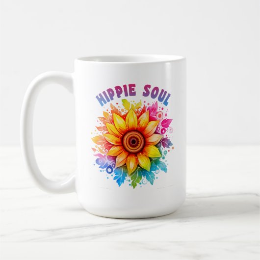 Hippie Soul Rainbow Zonnebloem Wild Vibes Koffiemok (Links)