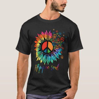 Hippie Soul Sun Bloemkleurige luipaard Cirkel T-shirt