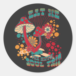 Hippie Soul Trip Zomer Paddestoel Ronde Sticker