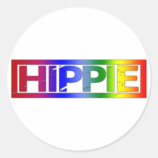 Hippie Stamp Ronde Sticker (Voorkant)