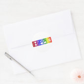 Hippie Stamp Ronde Sticker (Envelop)