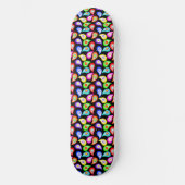 Hippie Stijl Bloem Paisley Patroon op Zwart Persoonlijk Skateboard (Voorkant)