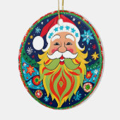 Hippie stijl Groovy Kerstmis dubbelzijdig Keramisch Ornament (Links)