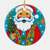 Hippie stijl Groovy Kerstmis dubbelzijdig Keramisch Ornament (Achterkant)