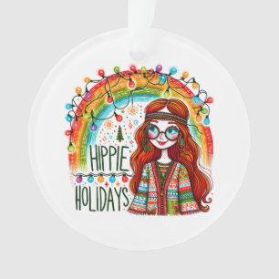 Hippie stijl groovy meisje kerstvakantie ornament