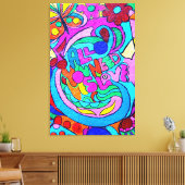 Hippie stijl kleurrijke rust en liefde canvas (Insitu (Woonkamer))
