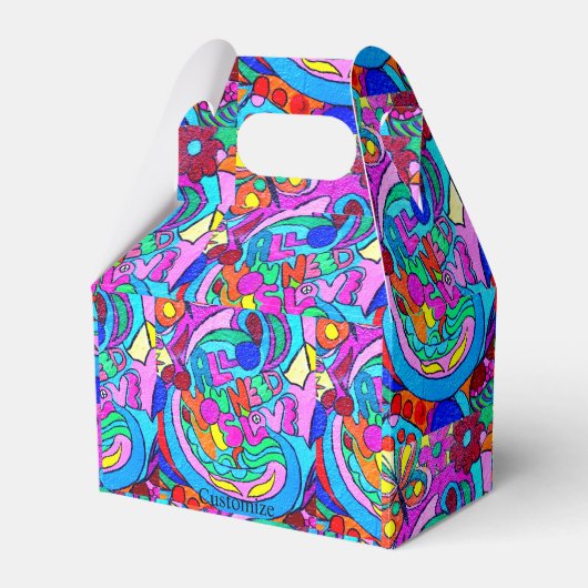 Hippie-stijl liefde snoep Tin Bedankdoosjes (Voorkant Zijde)