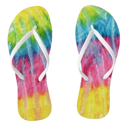 Hippie Stijl Tie Dye Patroon Flip Flop Sandalen (Voetbed)
