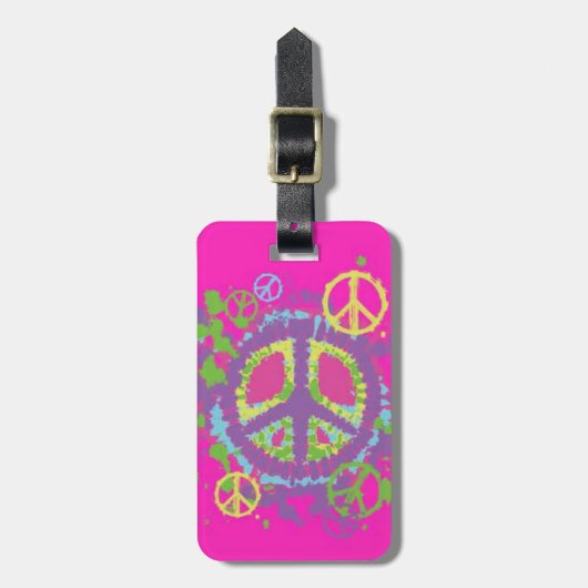 Hippie Style Peace Sign-Bagagelabel Bagagelabel (Voorkant verticaal)