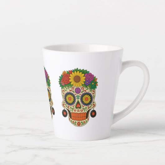 Hippie Suiker Schedel Latte Mok (Rechts)