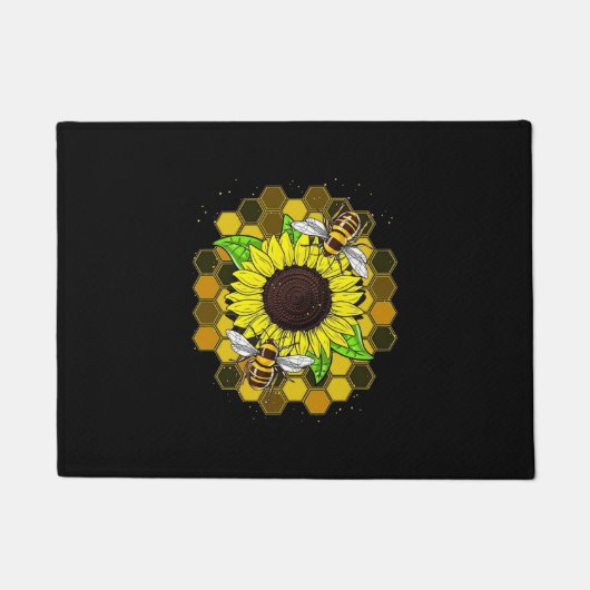Hippie Sunflower Bees Deurmat (Voorkant)