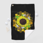 Hippie Sunflower Bees Golfhanddoek (Insitu)